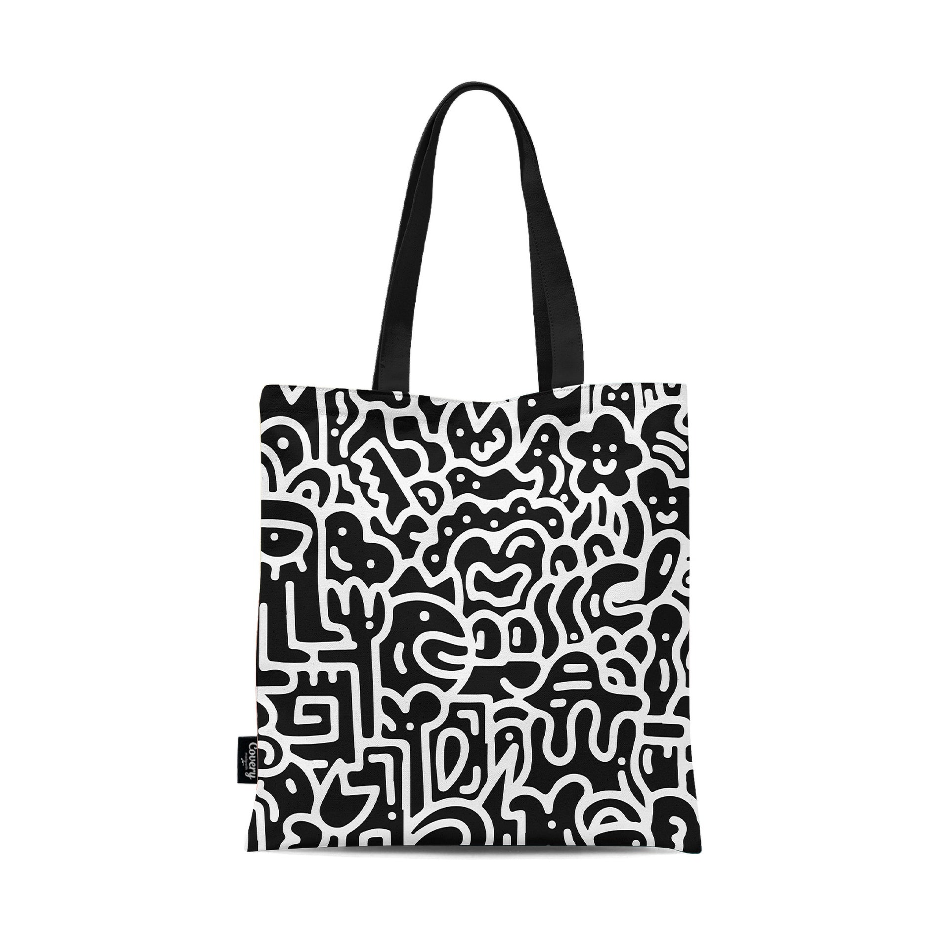 Black Doodle Totebag