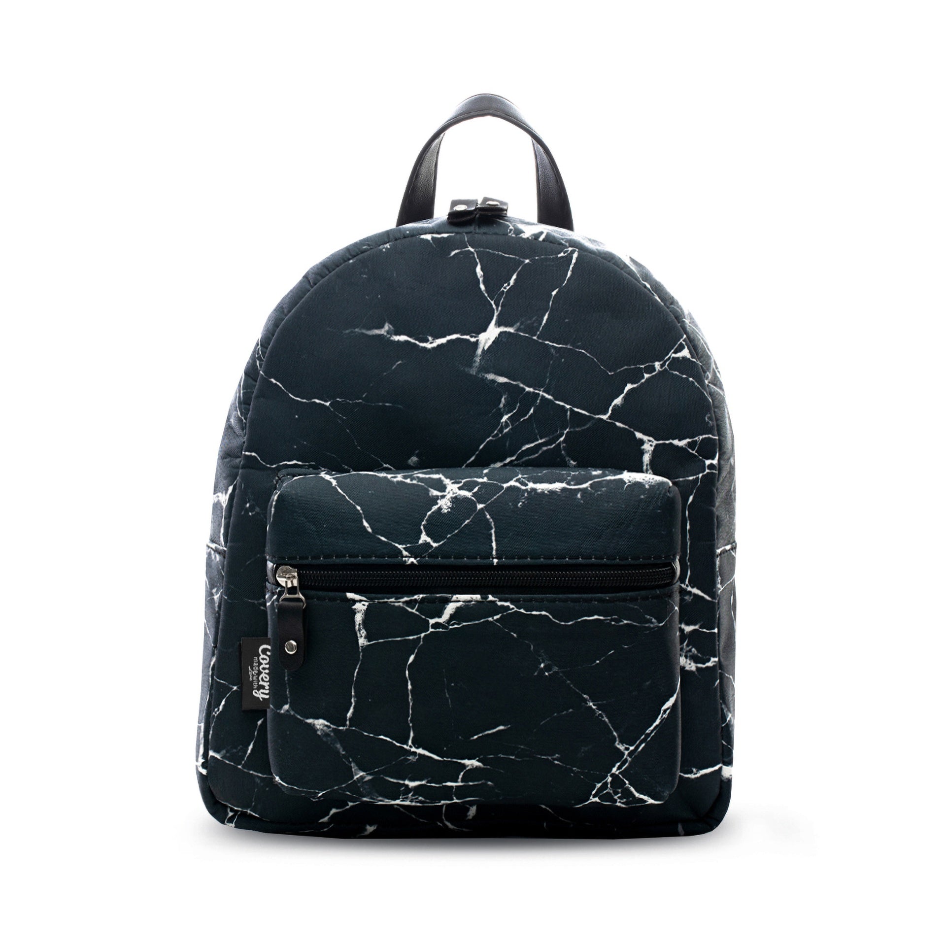 Black Marble Mini Backpack