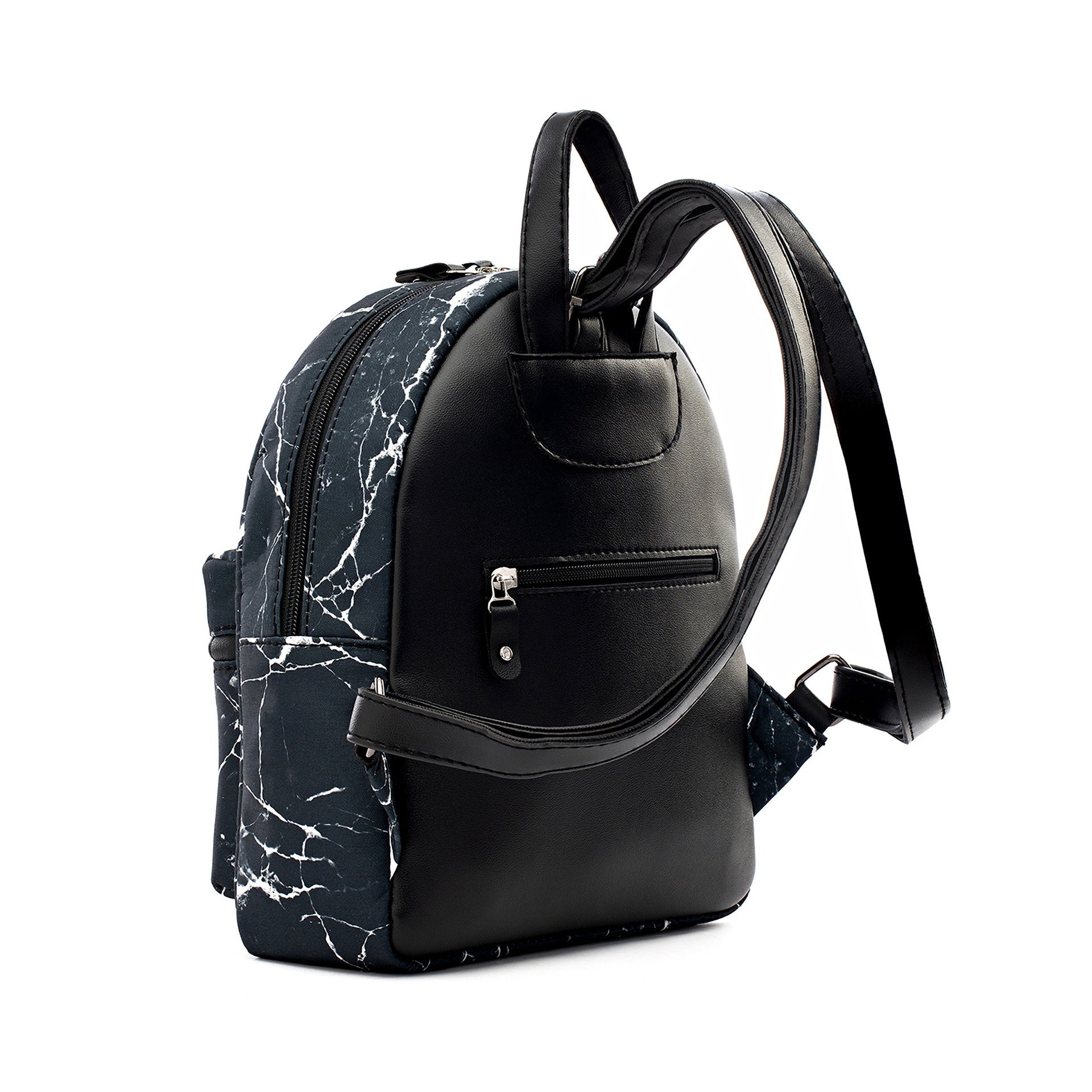 Black Marble Mini Backpack