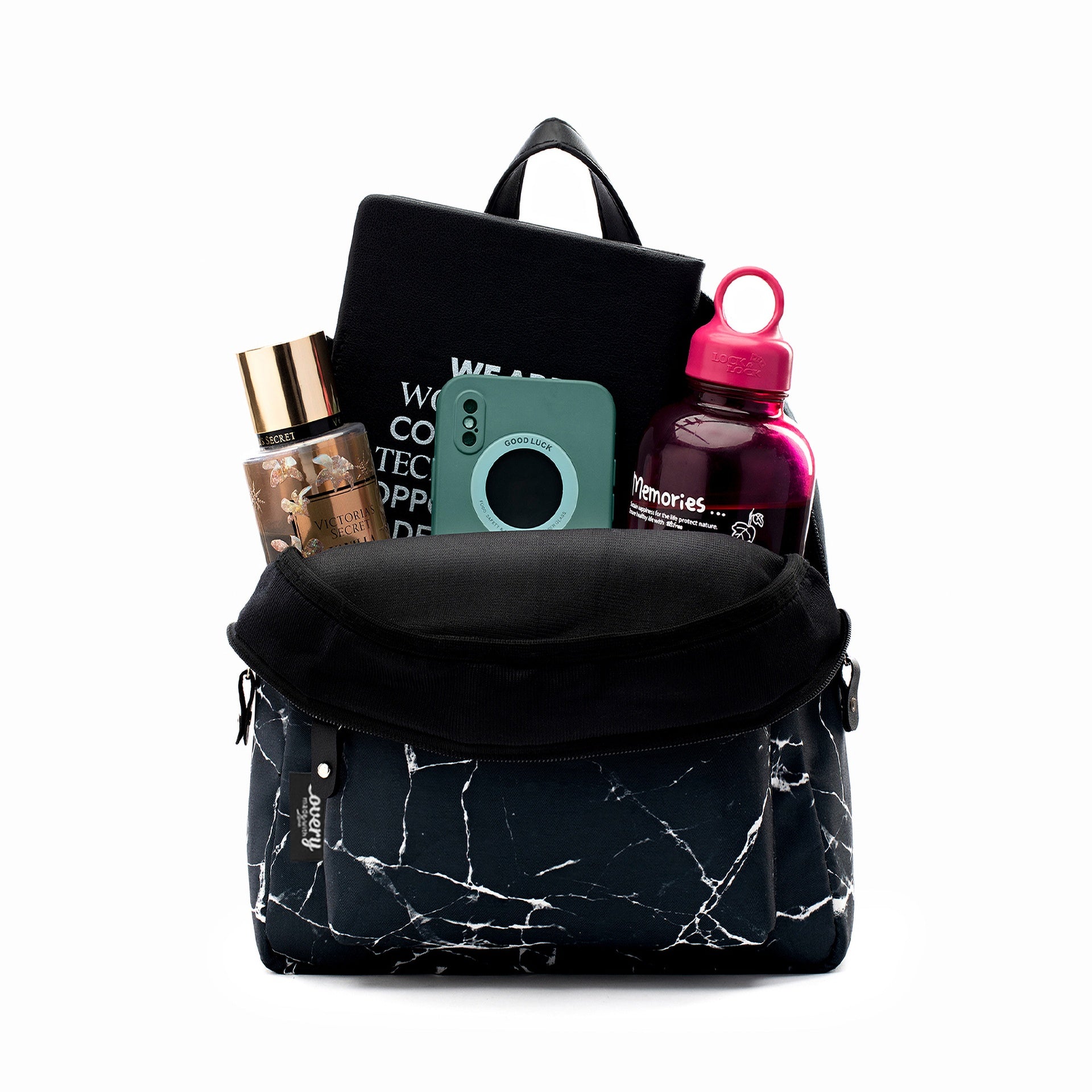 Black Marble Mini Backpack