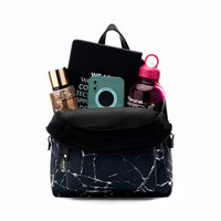 Black Marble Mini Backpack
