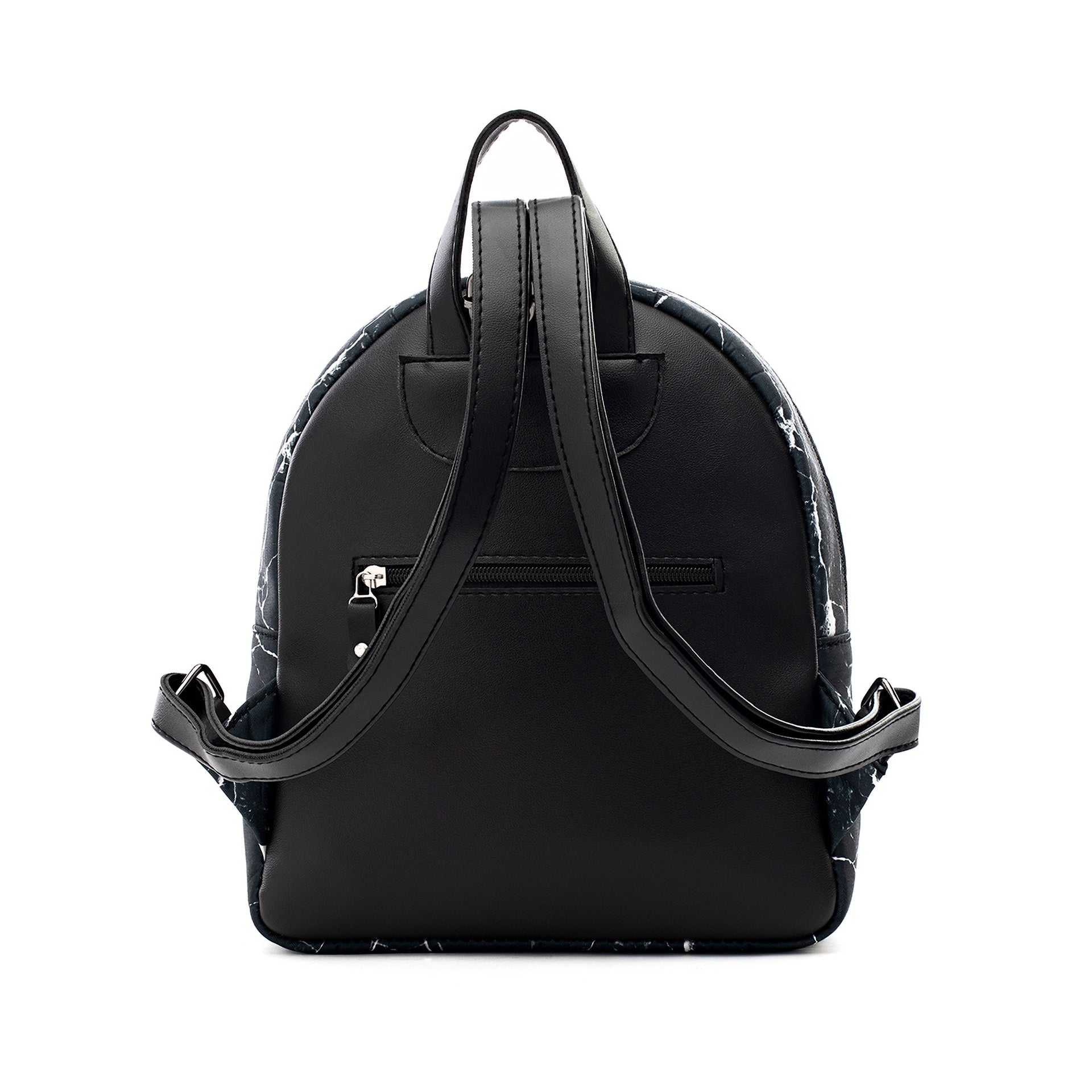 Black Marble Mini Backpack