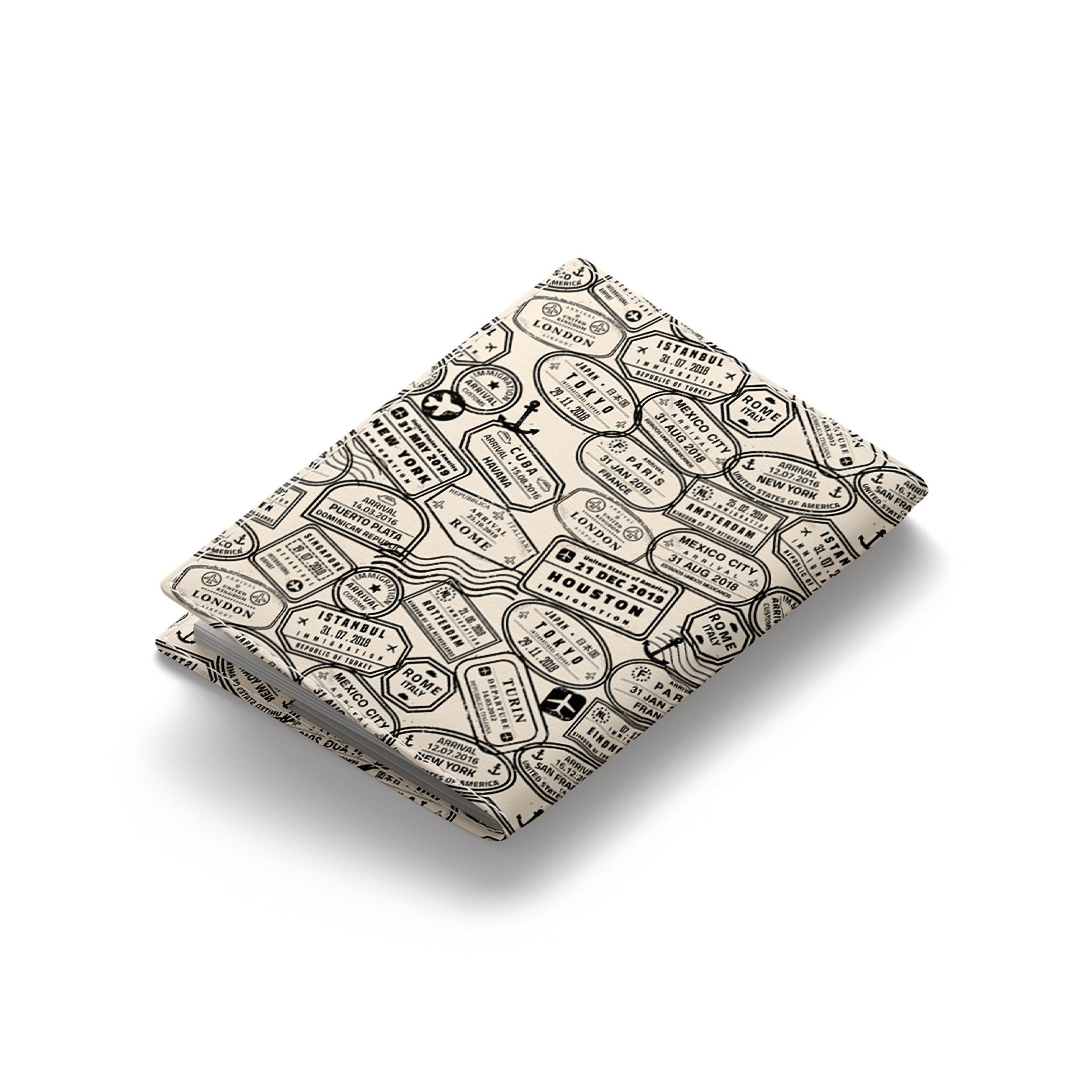 Black Stamps Passport Cover
