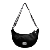 Black Waist Bag Hand Printed