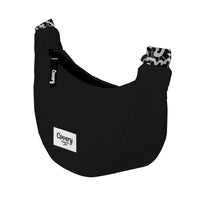 Black Waist Bag Hand Printed