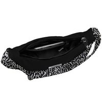 Black Waist Bag Hand Printed
