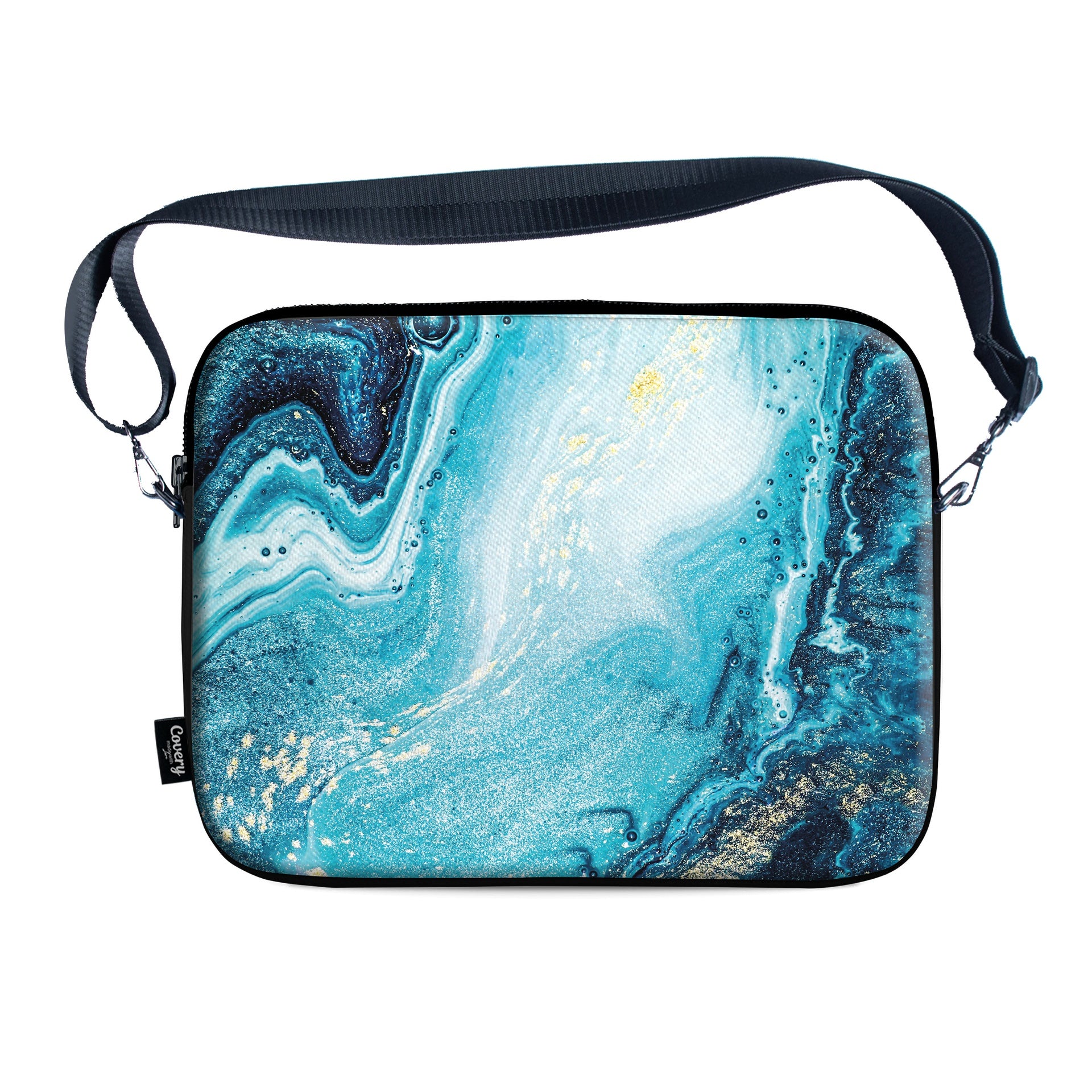 Blue And Gold Marble Laptop Sleeve