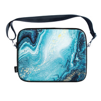 Blue And Gold Marble Laptop Sleeve