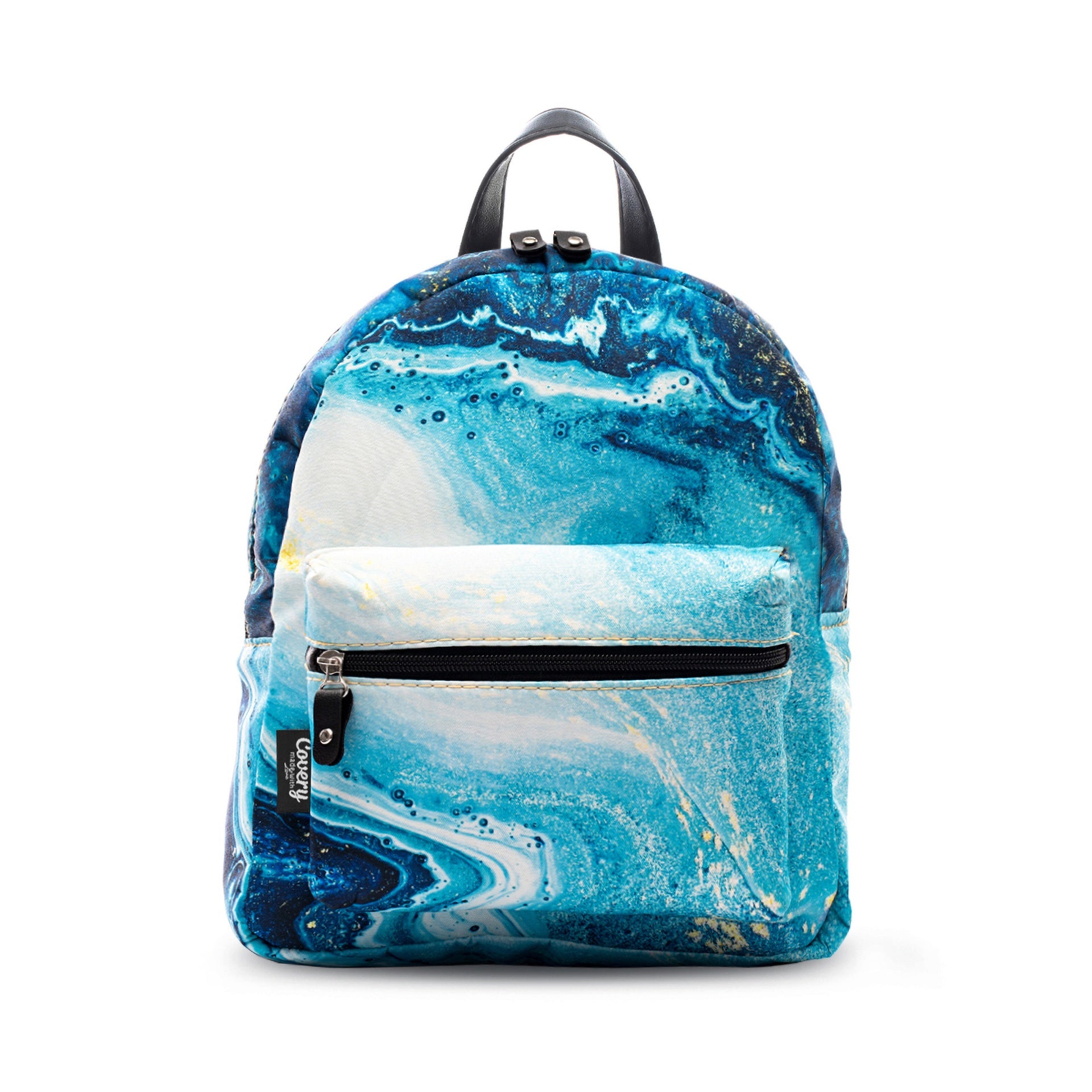 Blue And Gold Marble Mini Backpack