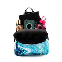 Blue And Gold Marble Mini Backpack