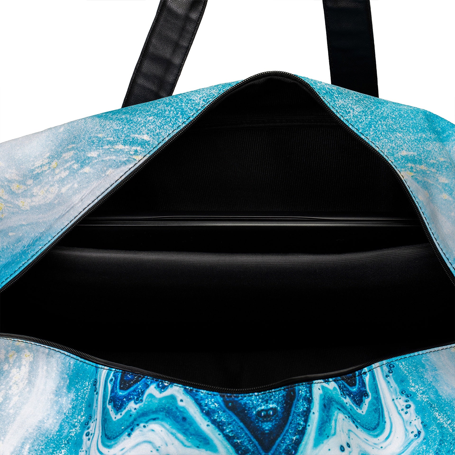 Blue And Gold Marble Travel Bag