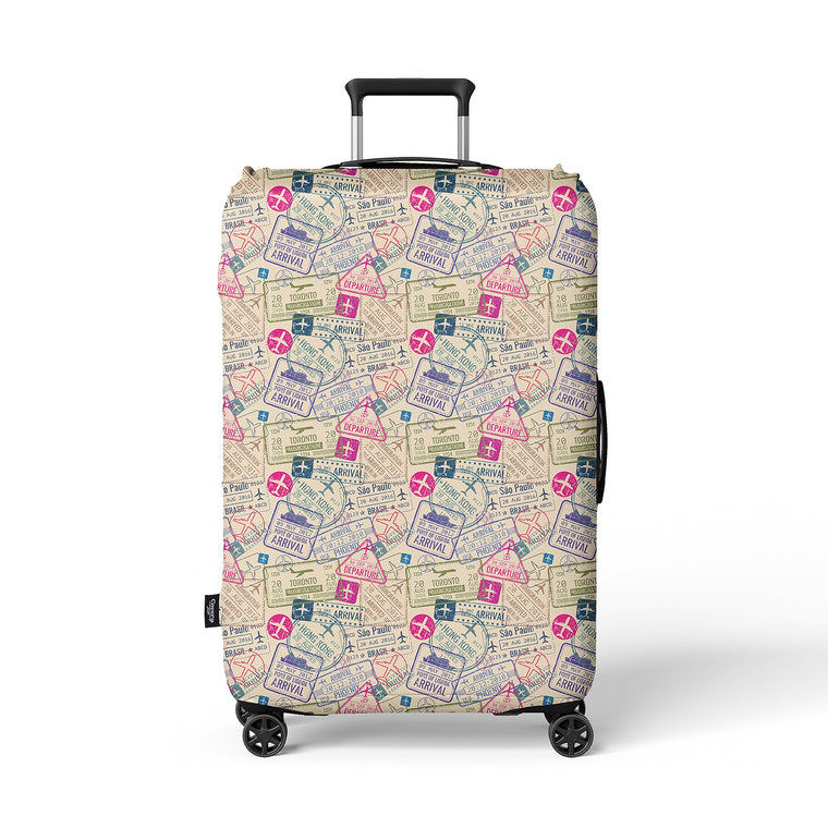 Colorful Stamps Suitcase Cover