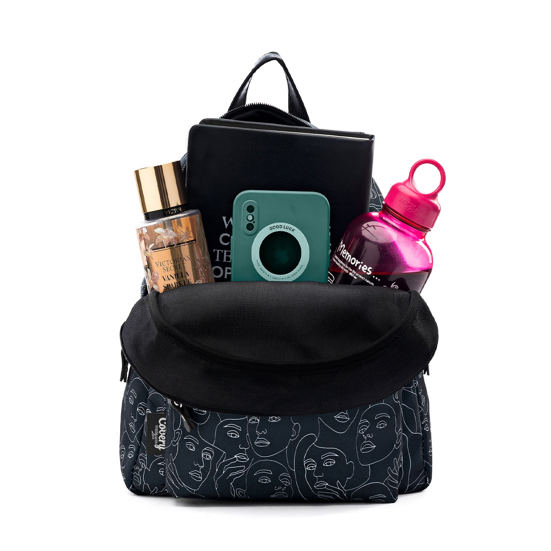 Faceless Black Mini Backpack