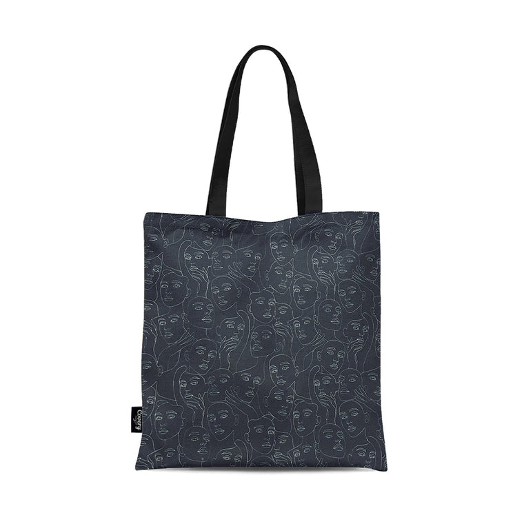 Faceless Black Totebag