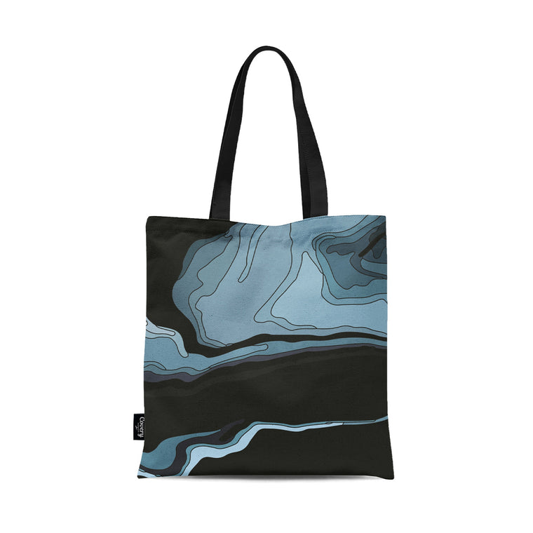 Gray Black Marble Totebag