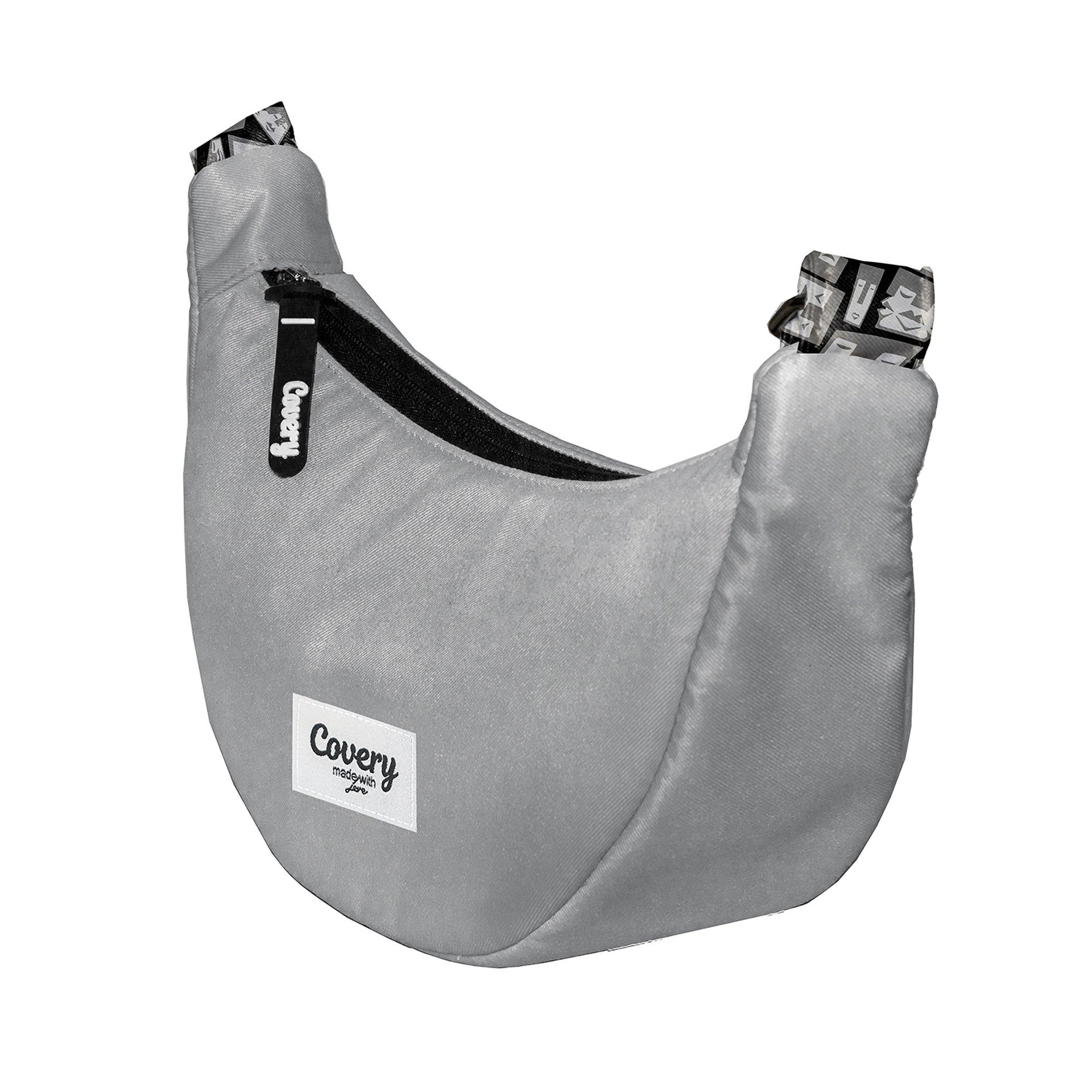 Gray Waist Bag Hand Printed