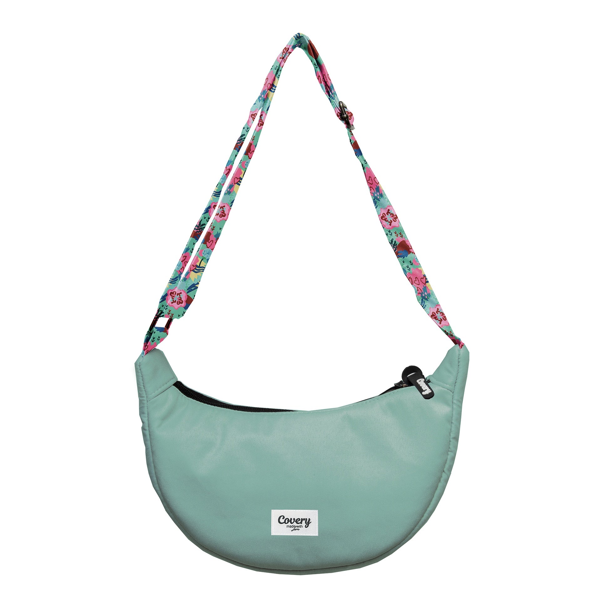 Light Green Waist Bag Hand Printed