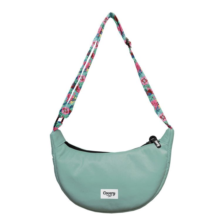 Light Green Waist Bag Hand Printed