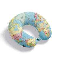 Travel Map Neck Pillow
