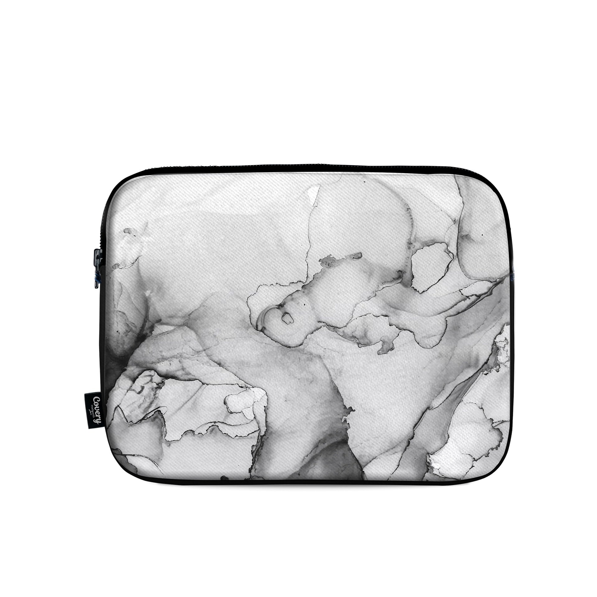 White Marble Fabric Laptop Sleeve